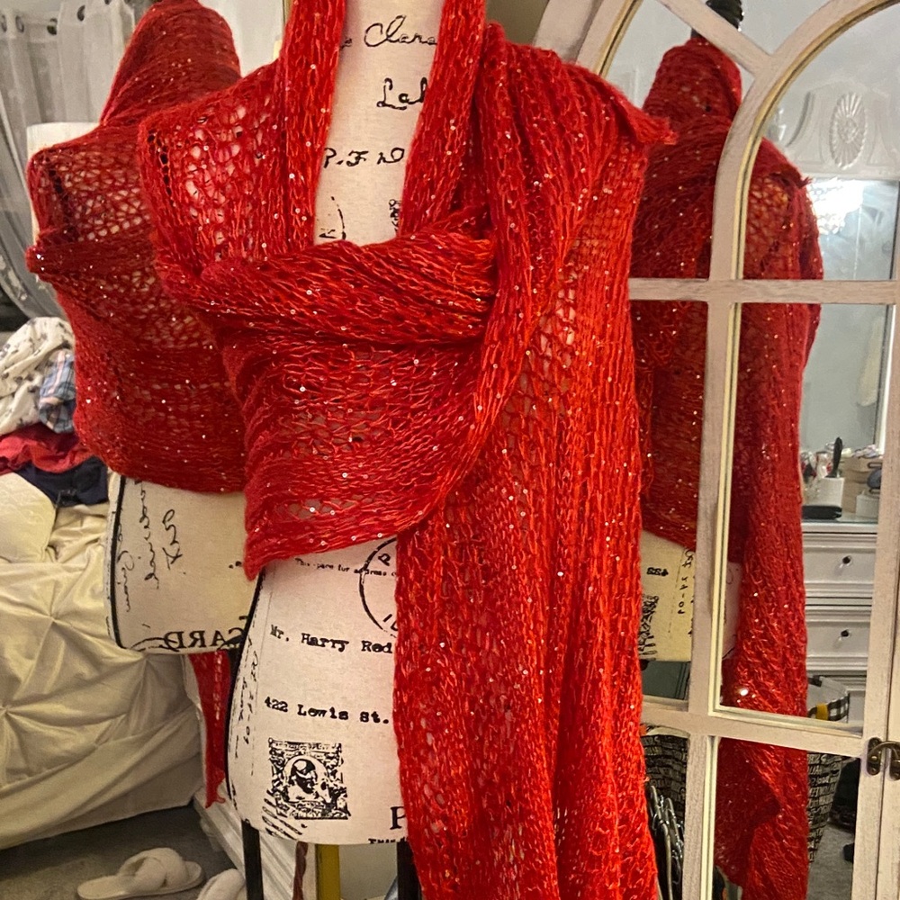 BLING RED SCARF